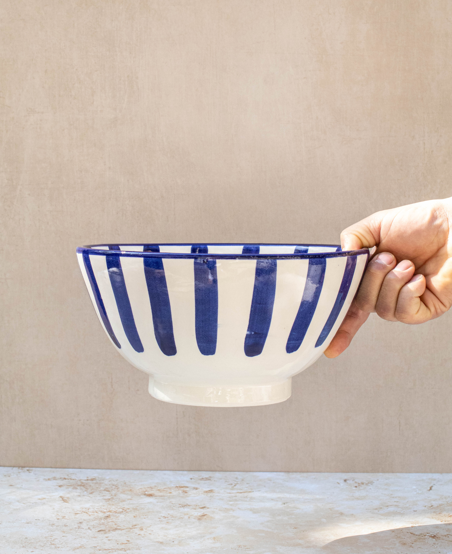 Handmade Moroccan Ceramic Fruit Bowl in Blue