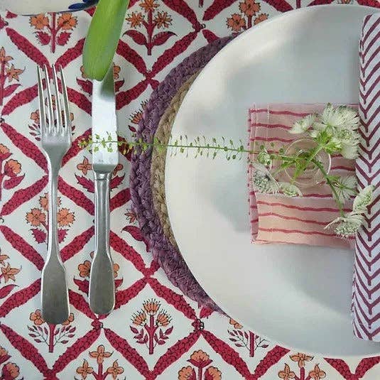 Red Trellis Tablecloth