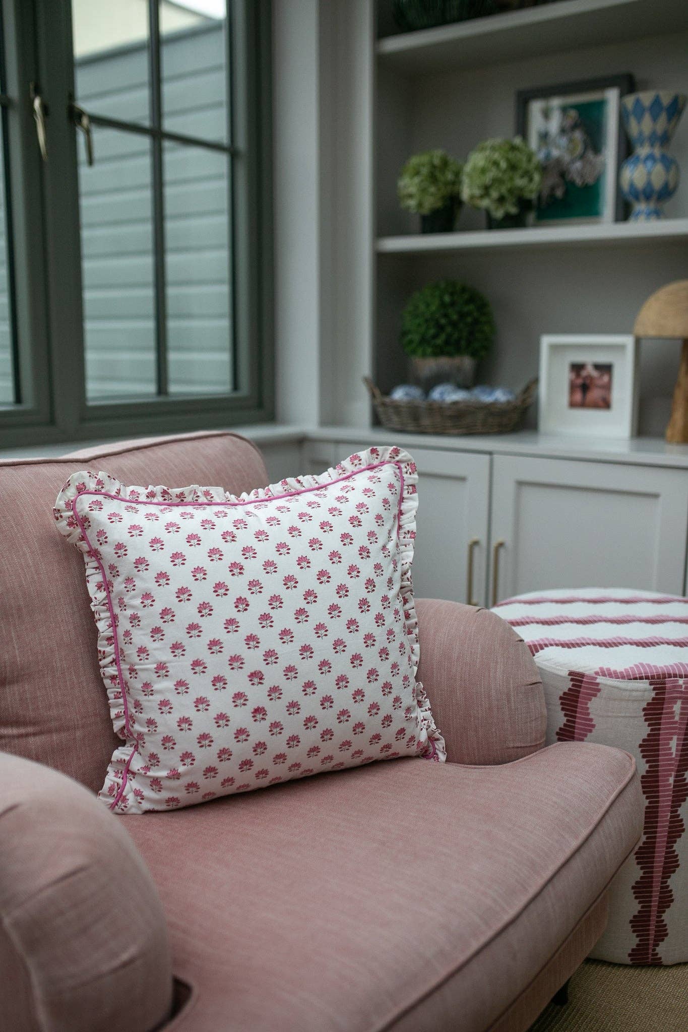 Burnham Pink Frill Cushion Cover