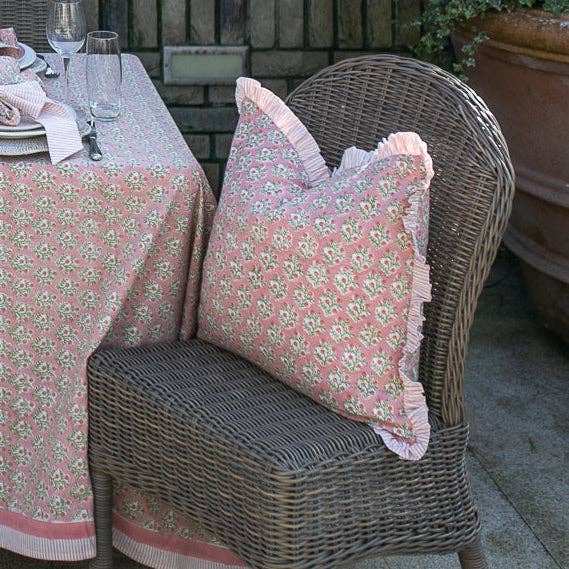 Holme Pink Frill Cushion Cover