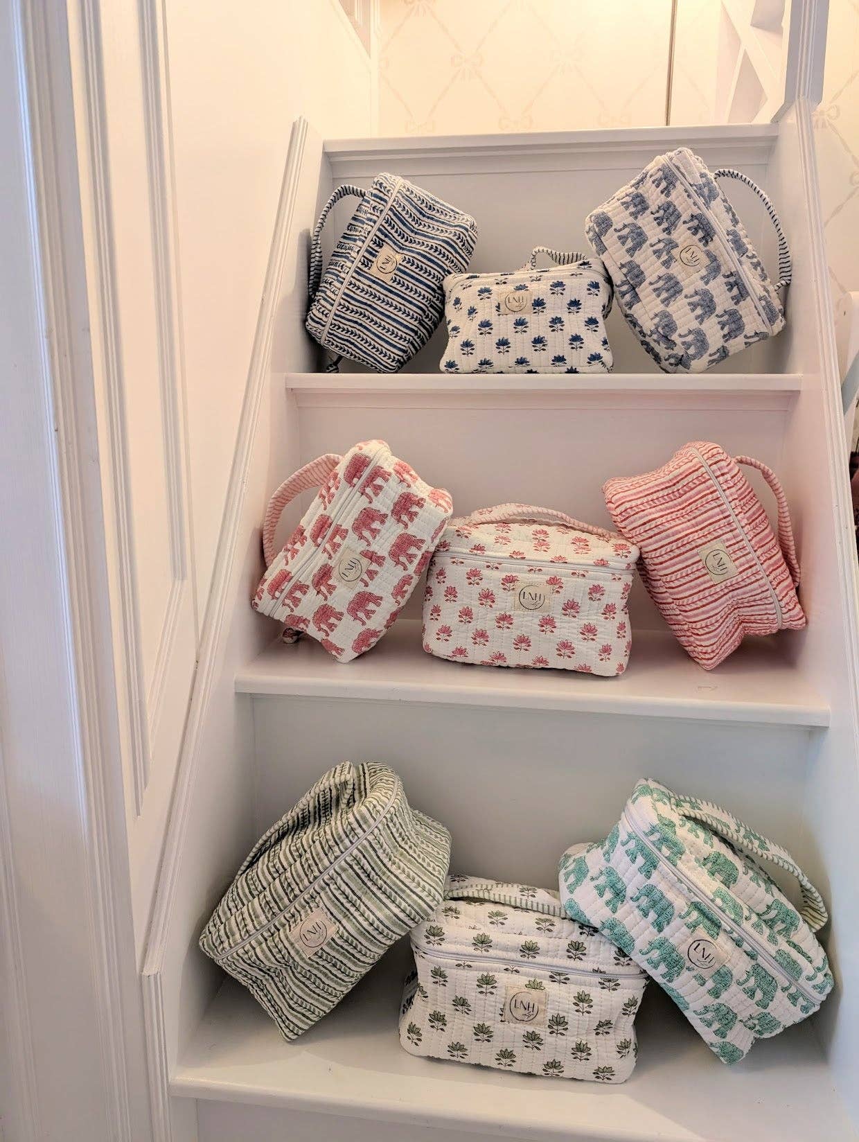 Clover Green Cosmetic Bag- Large Top Zipper