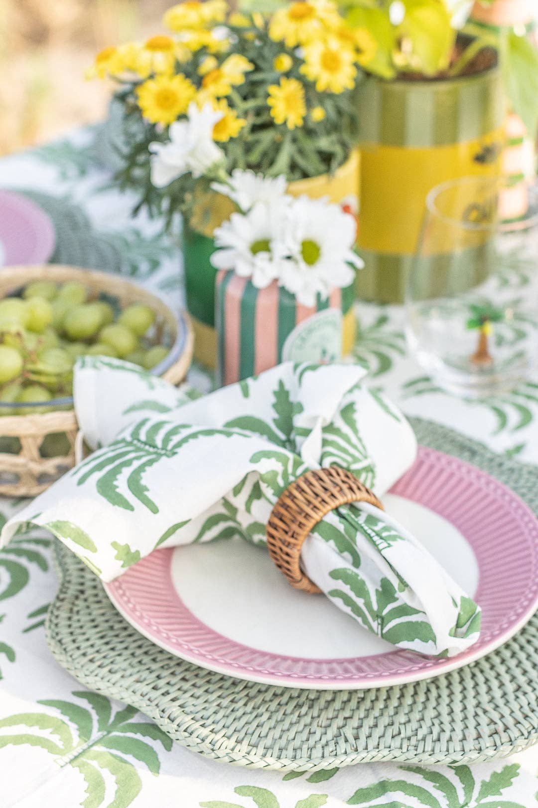 Modern palm green Napkin, Set of 4