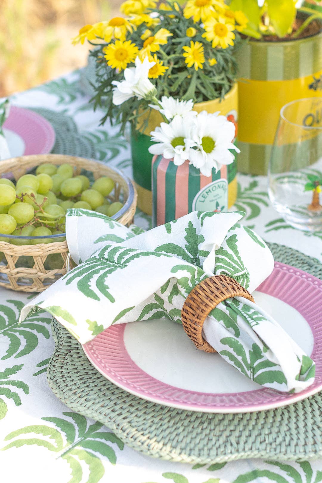 Modern palm green Napkin, Set of 4