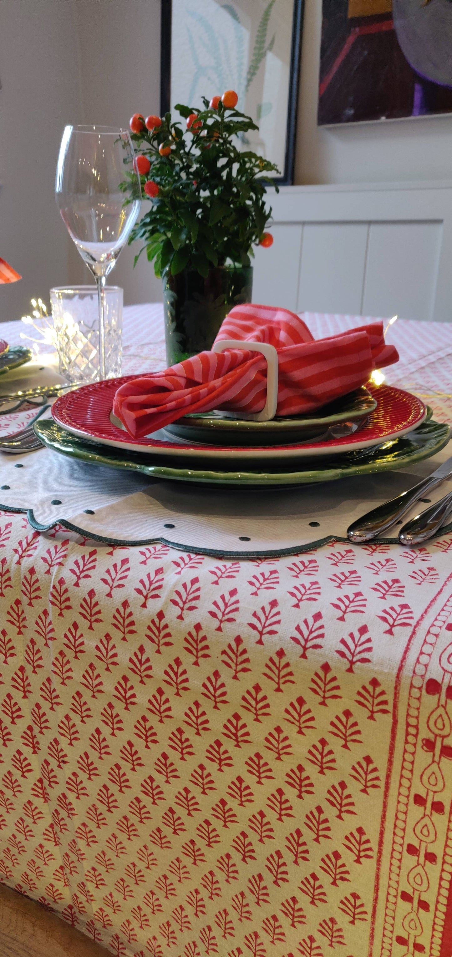 Sofia Red Tablecloth