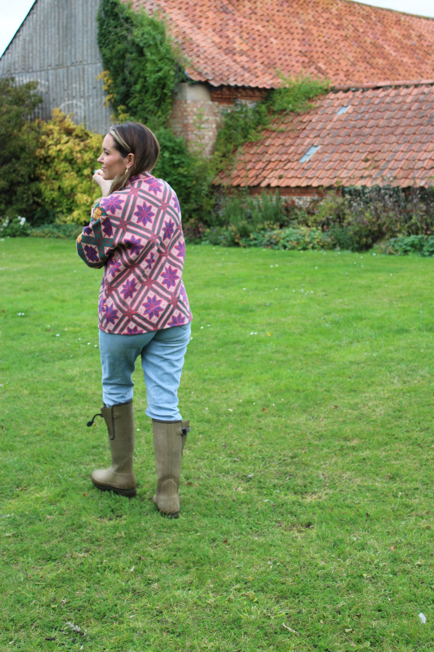 Yellow Square Kantha Jacket