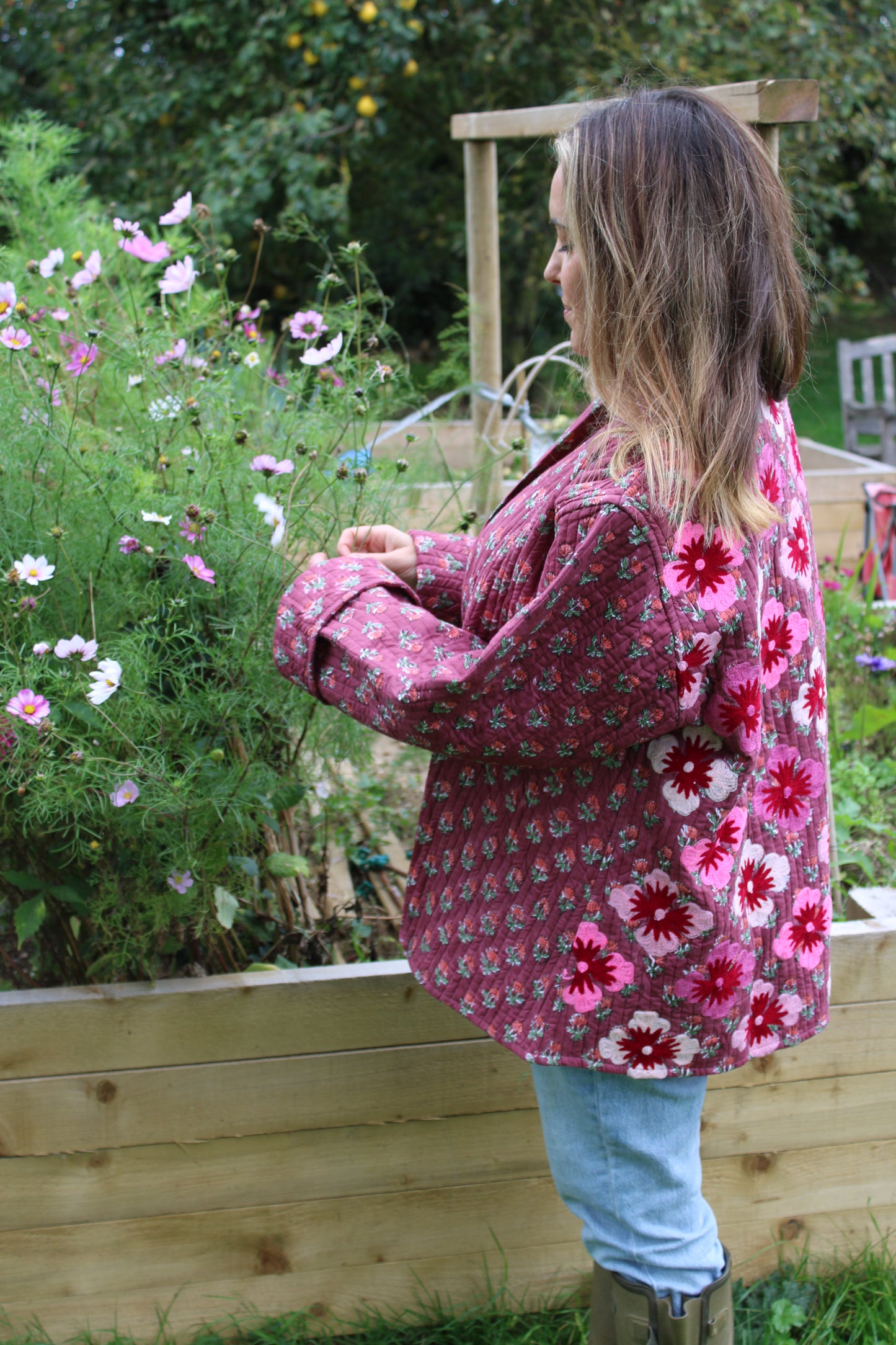 Lory Pink Quilted Jacket