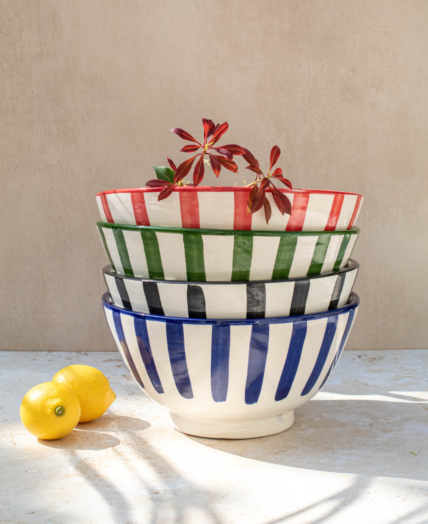 Handmade Moroccan Ceramic Fruit Bowl in Blue