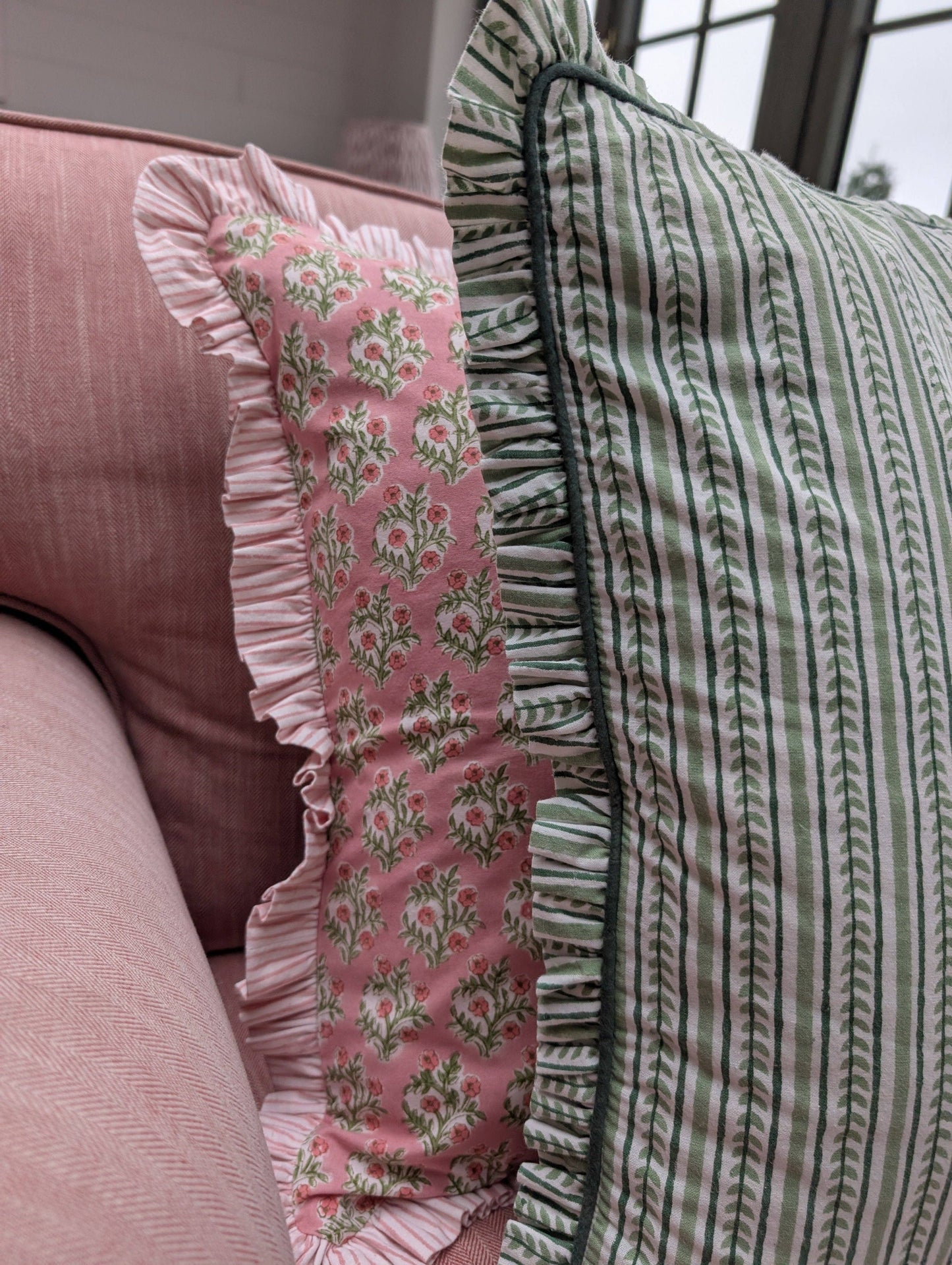 Holme Pink Frill Cushion Cover