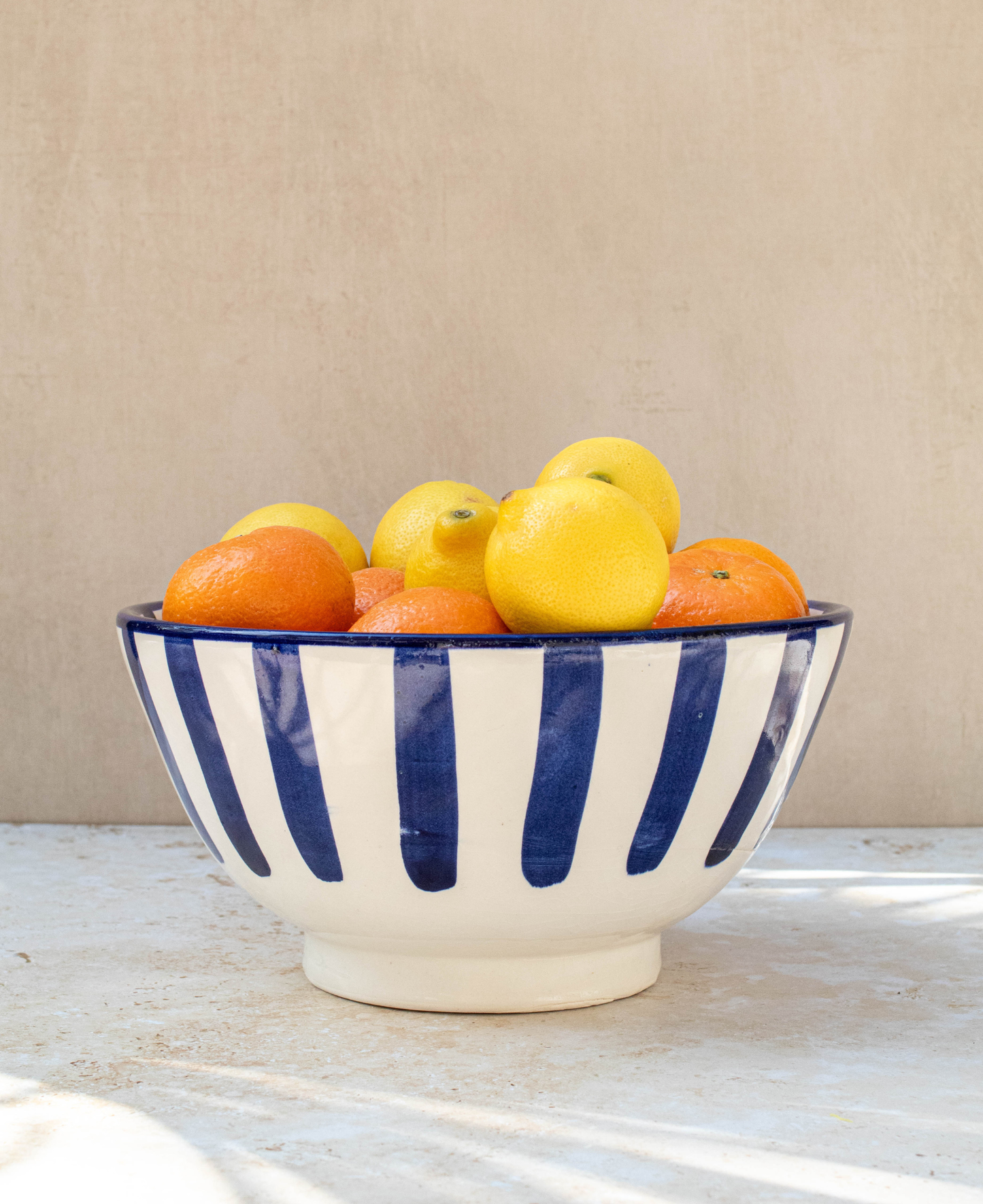 Handmade Moroccan Ceramic Fruit Bowl in Blue