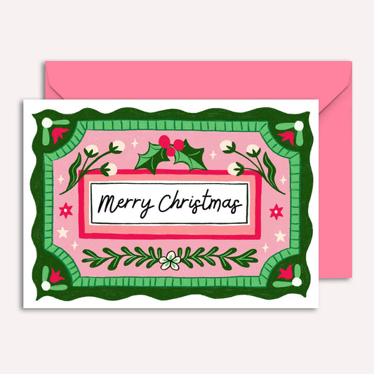 Holly Vintage Christmas Card | Holiday Cards | Seasonal