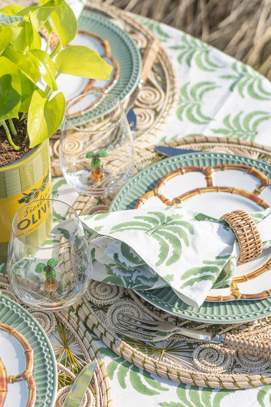 Modern Palm Green Rectangle Tablecloth