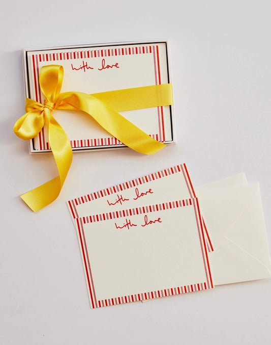 Stripe with love Notelets - Set of 10