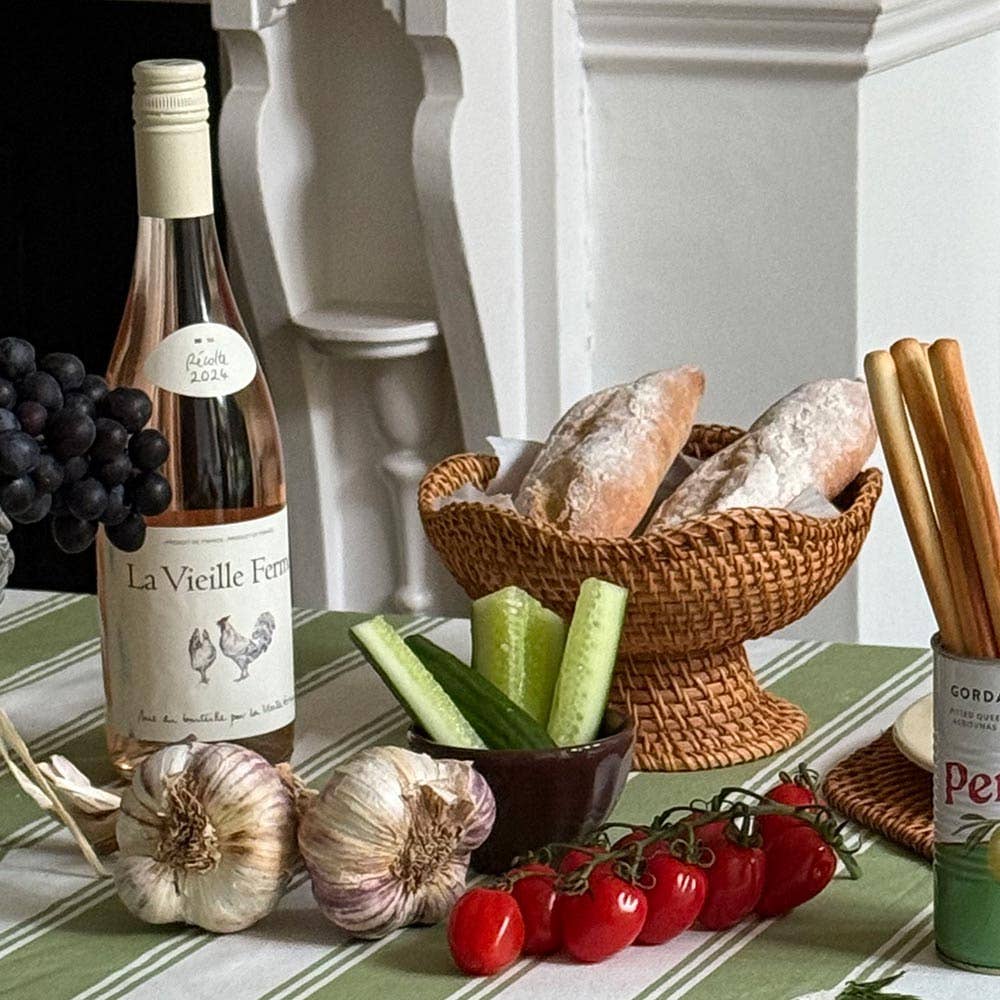 Scalloped Rattan Fruit Bowl