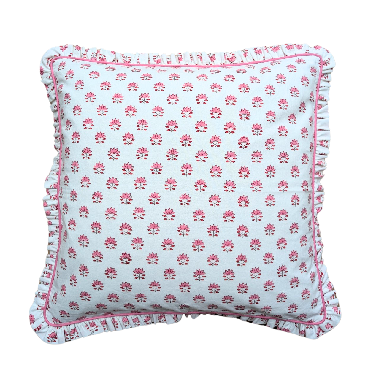 Burnham Pink Frill Cushion Cover