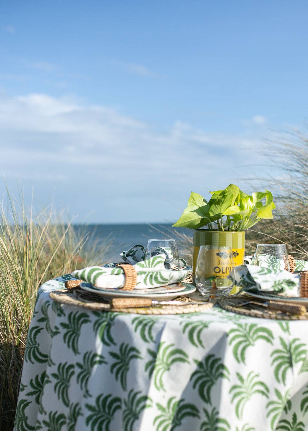 Modern palm green Napkin, Set of 4