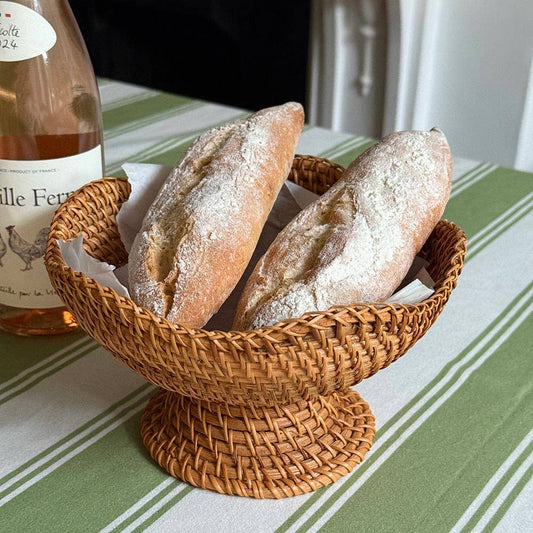 Scalloped Rattan Fruit Bowl