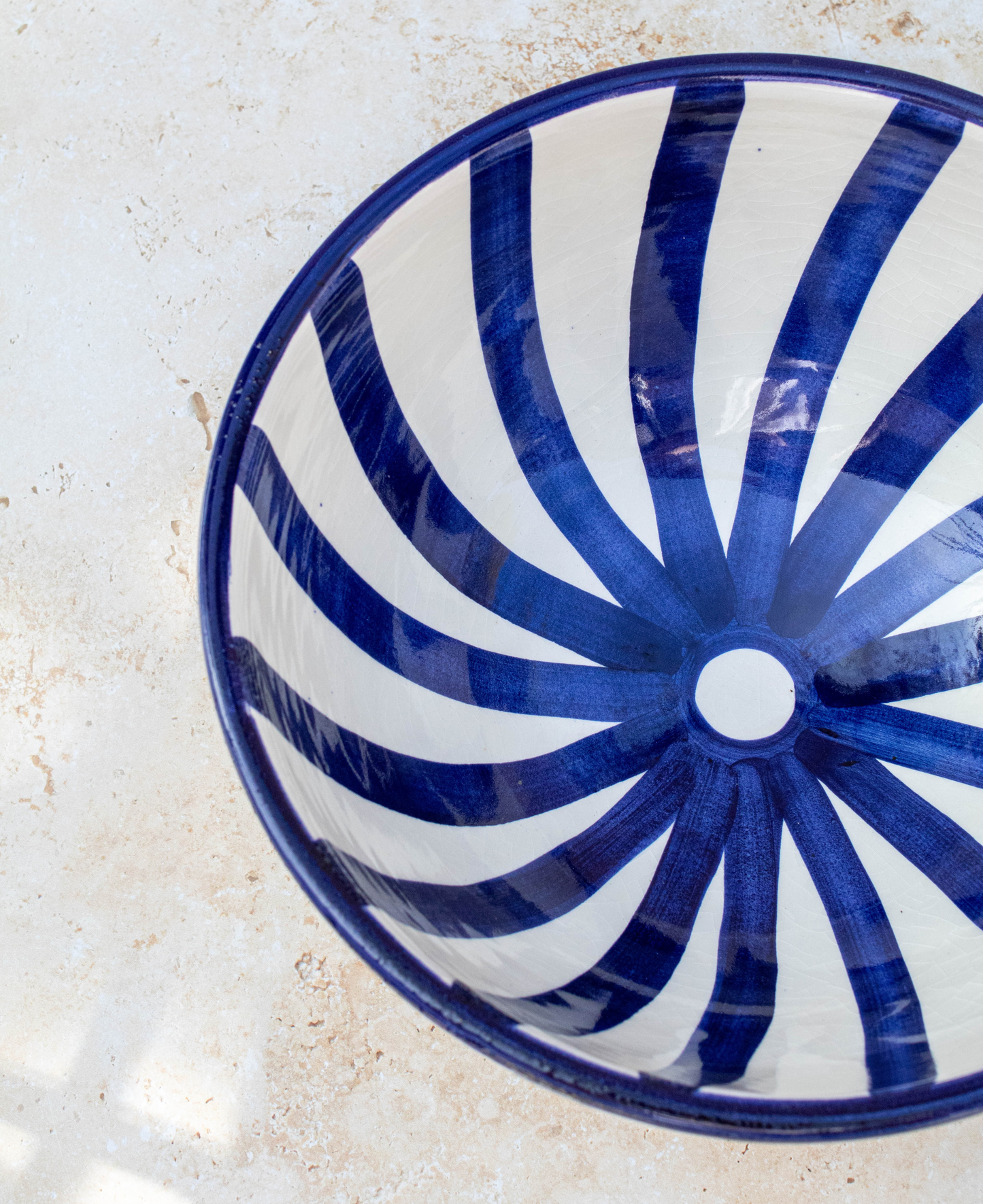 Handmade Moroccan Ceramic Fruit Bowl in Blue