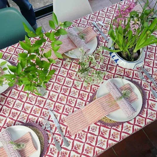 Red Trellis Tablecloth