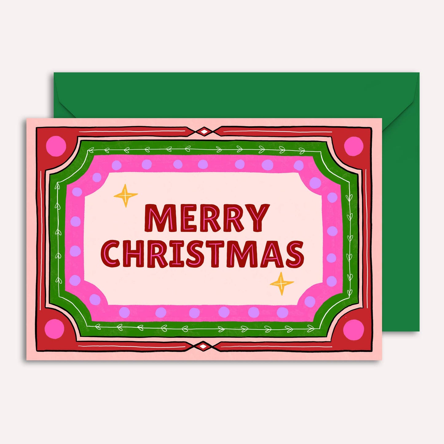 Frame Merry Christmas Card | Retro Holiday Cards | Seasonal