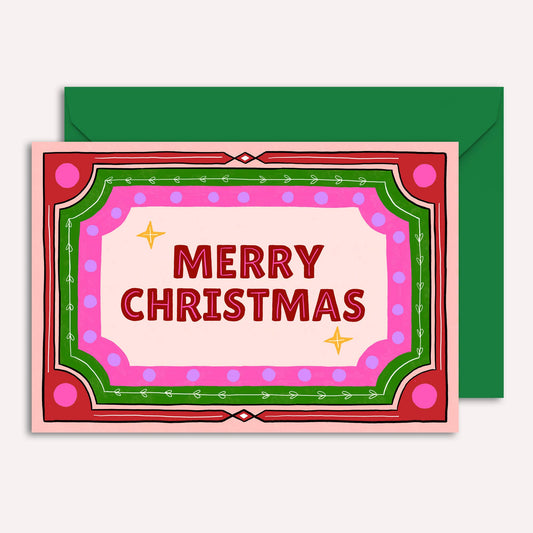 Frame Merry Christmas Card | Retro Holiday Cards | Seasonal