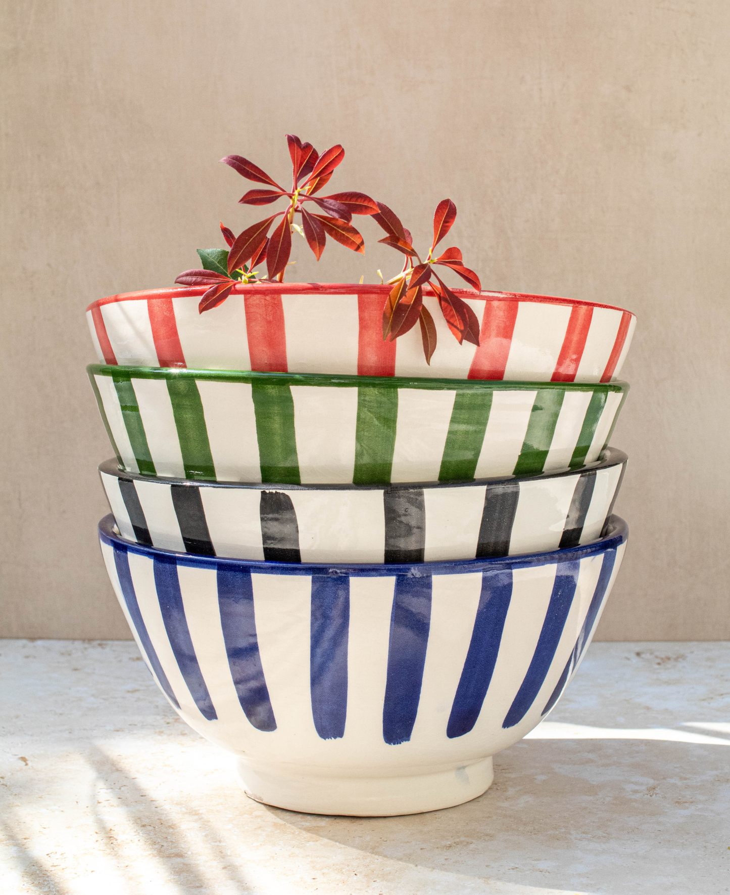 Handmade Moroccan Ceramic Bowl in Red