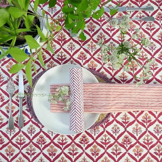 Red Trellis Tablecloth