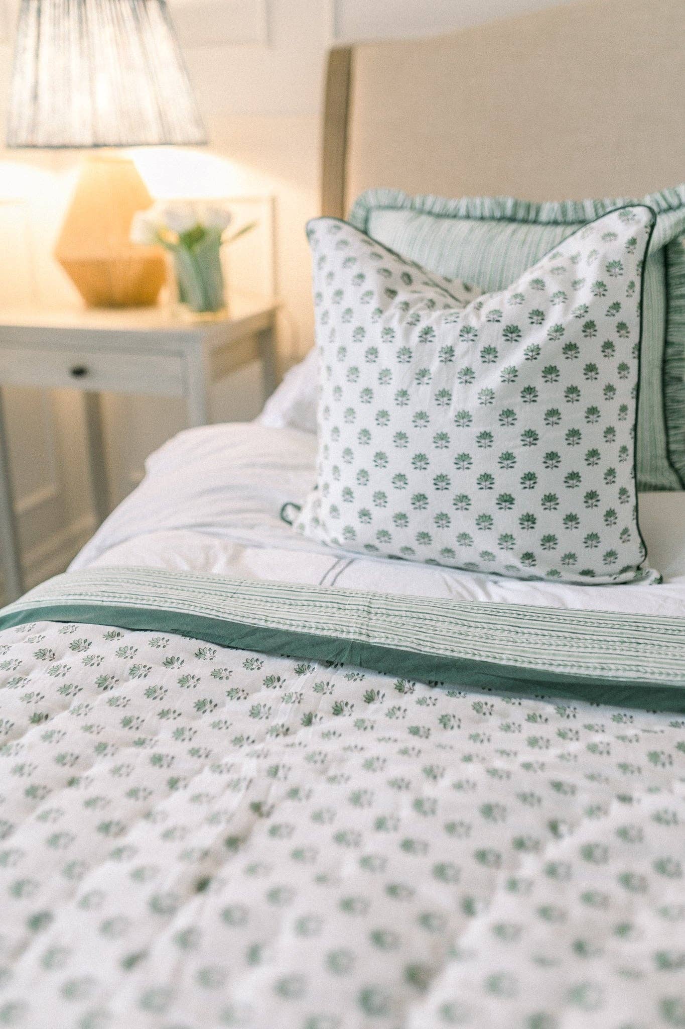 Green Clover Reversible King Quilt
